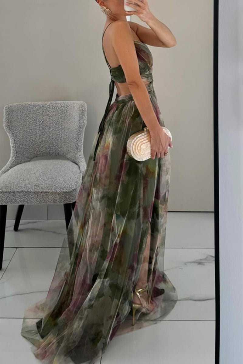 Women's Wrap Wedding Guest Dress with V-Neck and Floral Pattern 4