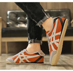 Women's and men's geometric summer sneakers with rubber sole