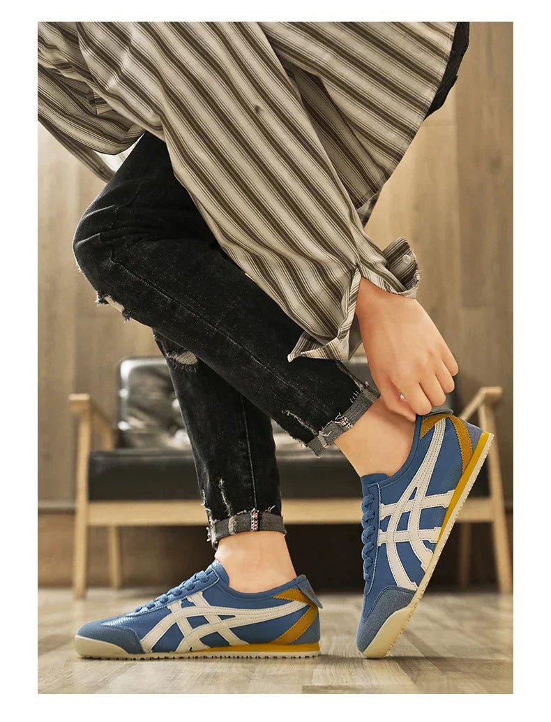 Women's and men's geometric summer sneakers with rubber sole