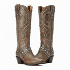 Dōre | Women's cowboy boots with studs and block heel | Stylish