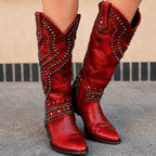 Dōre | Women's cowboy boots with studs and block heel | Stylish