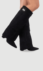 Women's Thigh-High Leather Boots with Buckle | Stylish