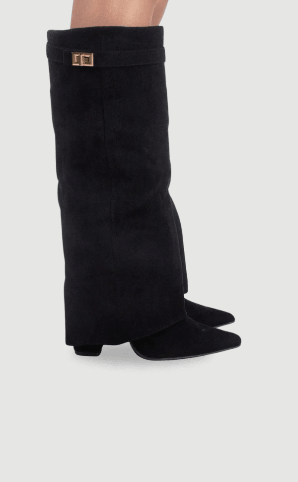 Women's Thigh-High Leather Boots with Buckle | Stylish