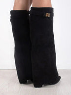 Women's Thigh-High Leather Boots with Buckle | Stylish
