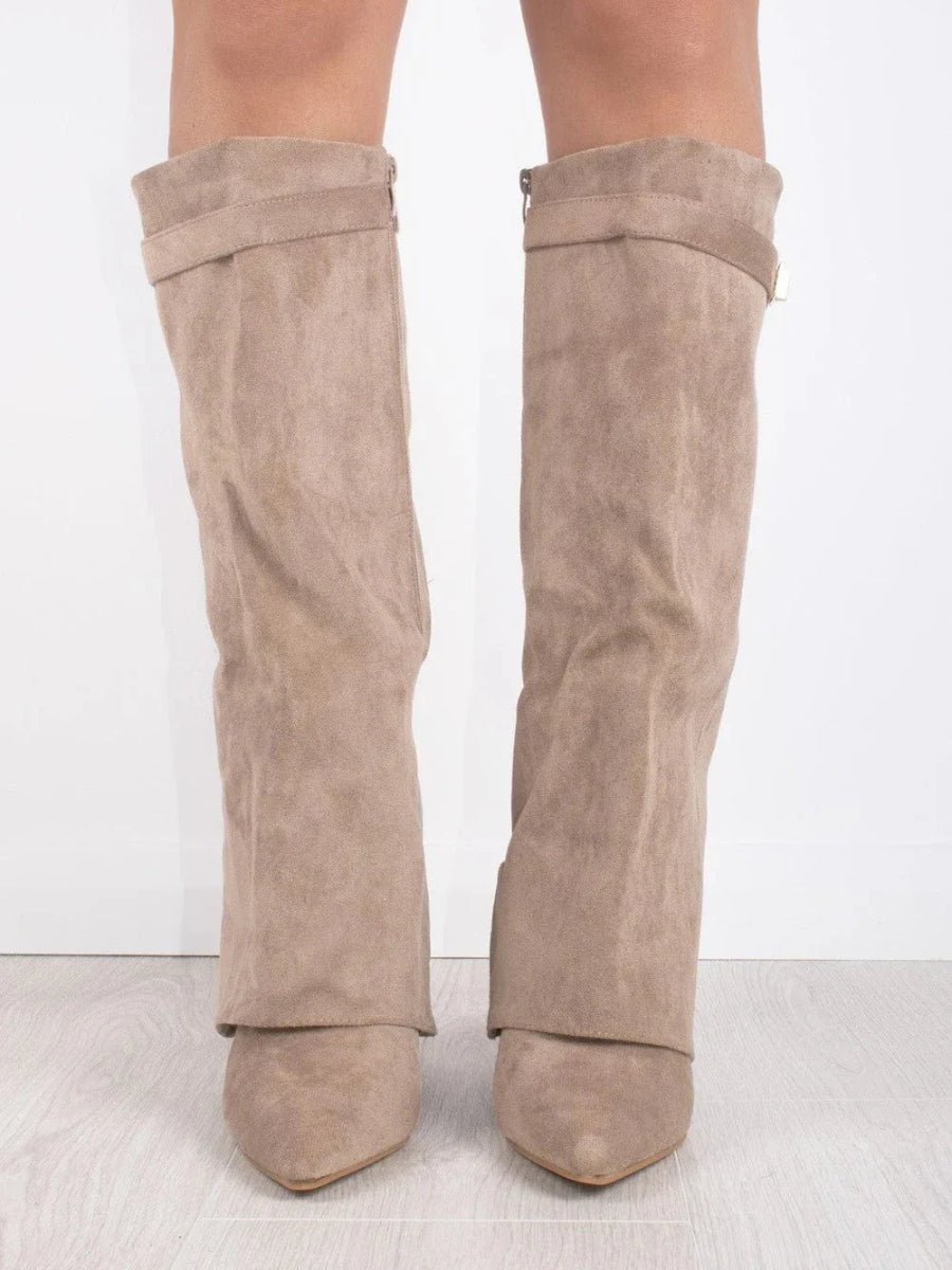 Women's Thigh-High Leather Boots with Buckle | Stylish