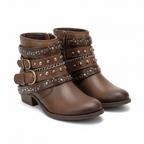 Women's Winter Ankle Boots with Buckle Straps | Vintage