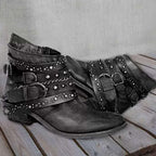 Women's winter ankle boots with buckle straps | Vintage 1