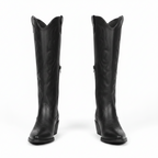 Dakari | Women's Winter Boots in Western Leather with Embroidery | Block heel