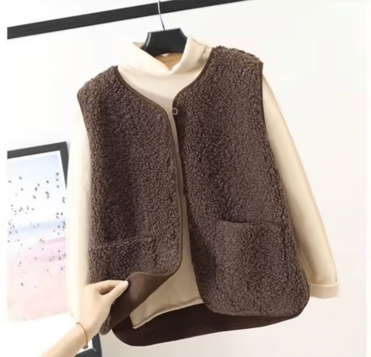 Vena | Women’s Fleece Vest – Architectural Thick-Fiber Insulation & Refined Thermal brown