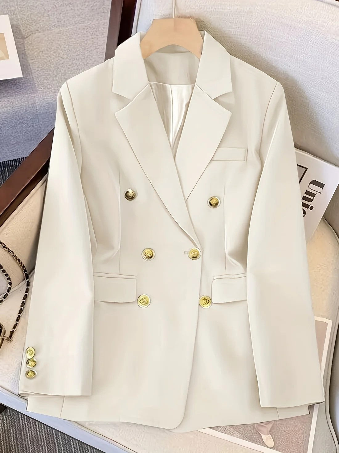 Parsha | Women’s Double-Breasted Blazer Cream