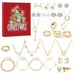 Jewelry Advent Calendar for Women 2026 – 24 Gold & Silver Tone Necklaces, Bracelets & Earrings, Christmas Gift Box A