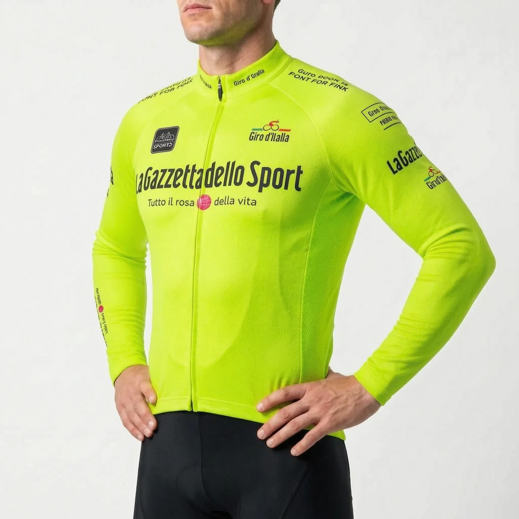 Hommes | Long Sleeve Thermal Cycling Jersey Yellow