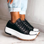 Luna | Sneakers for Women | Low Cut Lace-Up Design Black