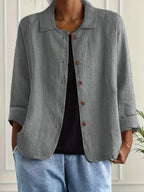 Dôre | Women’s Casual Button Front Lightweight Jacket Light Gray