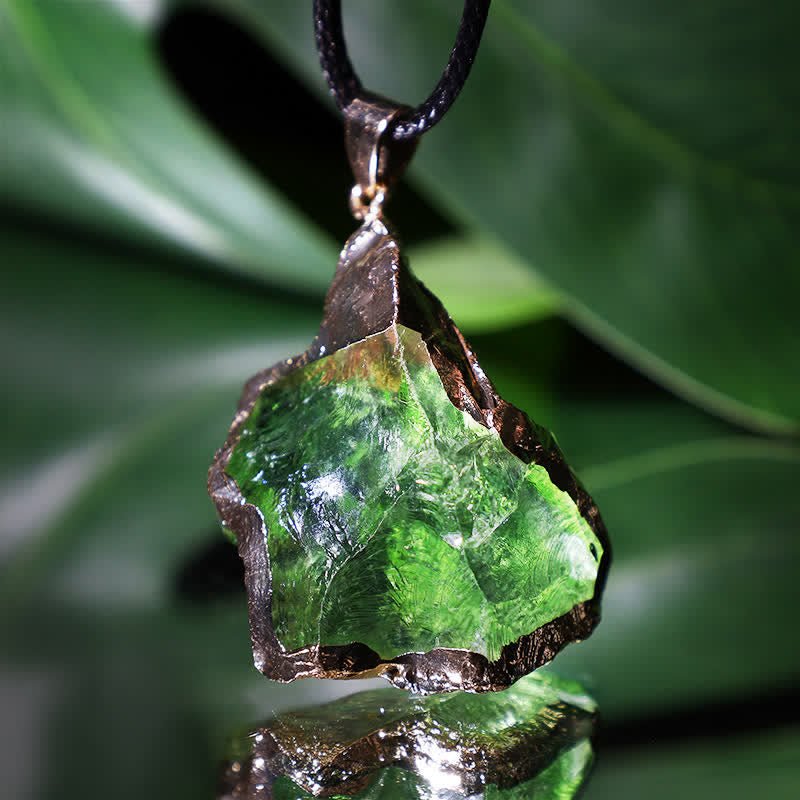 Fine Moldavite Necklace – Green Moldavite Pendant, Handmade with Adjustable Chain – Zahara Lyra