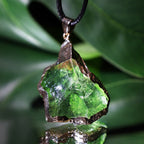 Fine Moldavite Necklace – Green Moldavite Pendant, Handmade with Adjustable Chain – Zahara Lyra