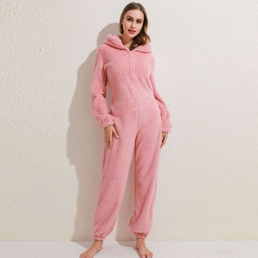 BearHug Super Soft Fleece Onesie with Bear Ears-Grey-S-State of Style