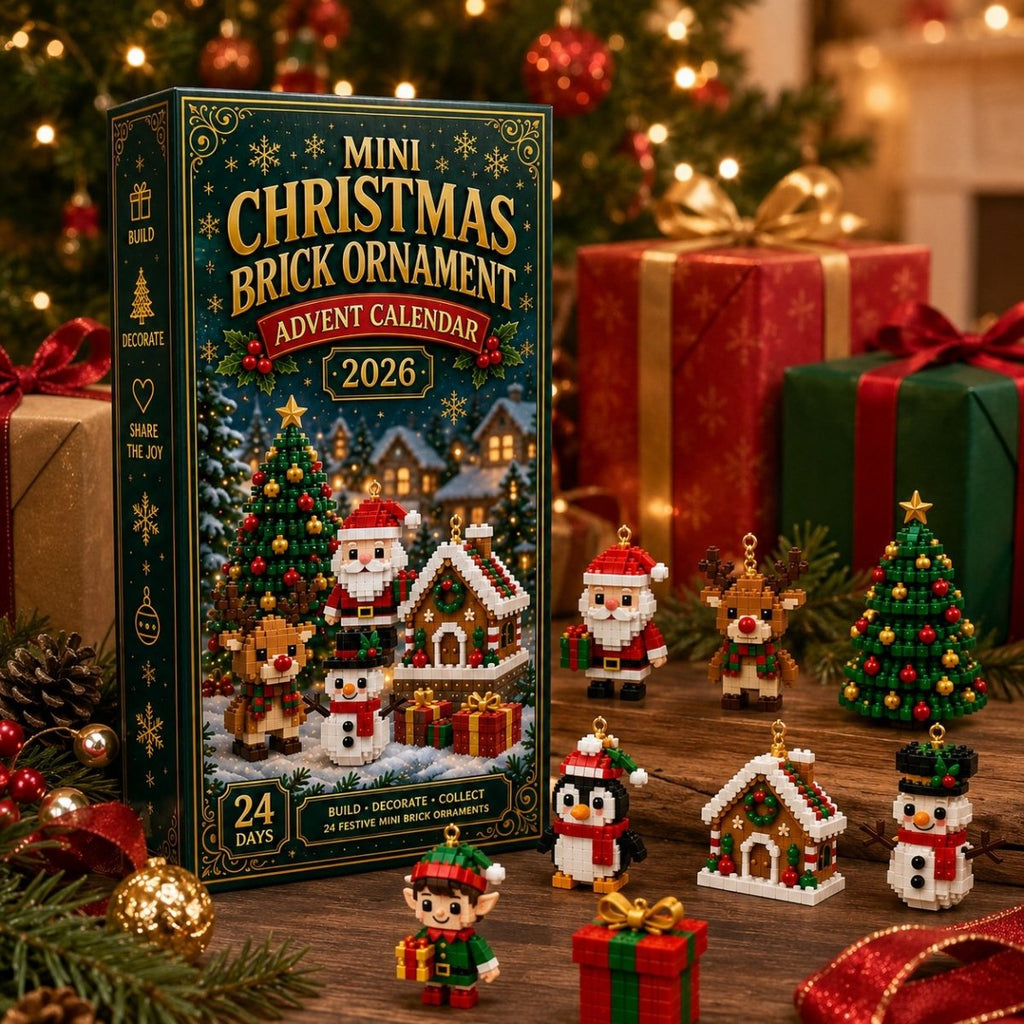 Building Blocks Advent Calendar 2026 – 24 Mini Christmas Building Sets to Build & Hang as Ornaments, for Kids & Adults