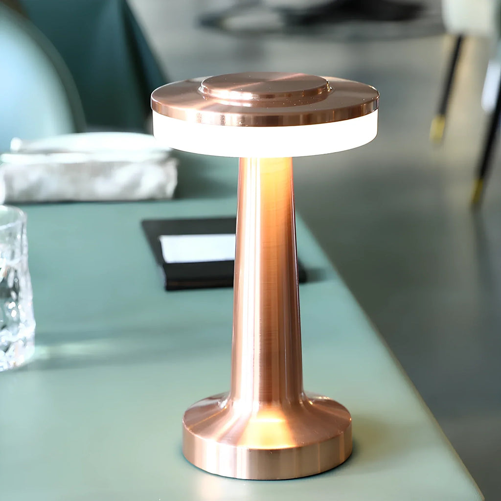Wireless Retro Table Lamp – Cordless Rechargeable LED Lamp, Dimmable with 3 Color Temperatures, Metal Bar & Restaurant Lamp – LumiBar