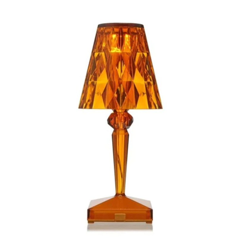 Chic Table Lamp with Crystal Design - CrystalLuxe Orange