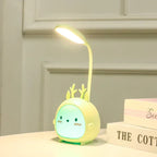 Children's reading lamp with eye protection and USB night light - BrightBuddy Green Deer