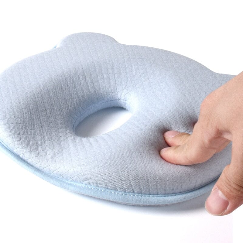 Baby Head Support Pillow with Memory Foam – Contoured Stroller Pillow for Cozy Naps, Breathable Fabric, 4 Colors