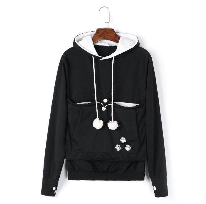 Comfortable Hoodie with Cat Pouch - CozyPurr-Grey-S-State of Style