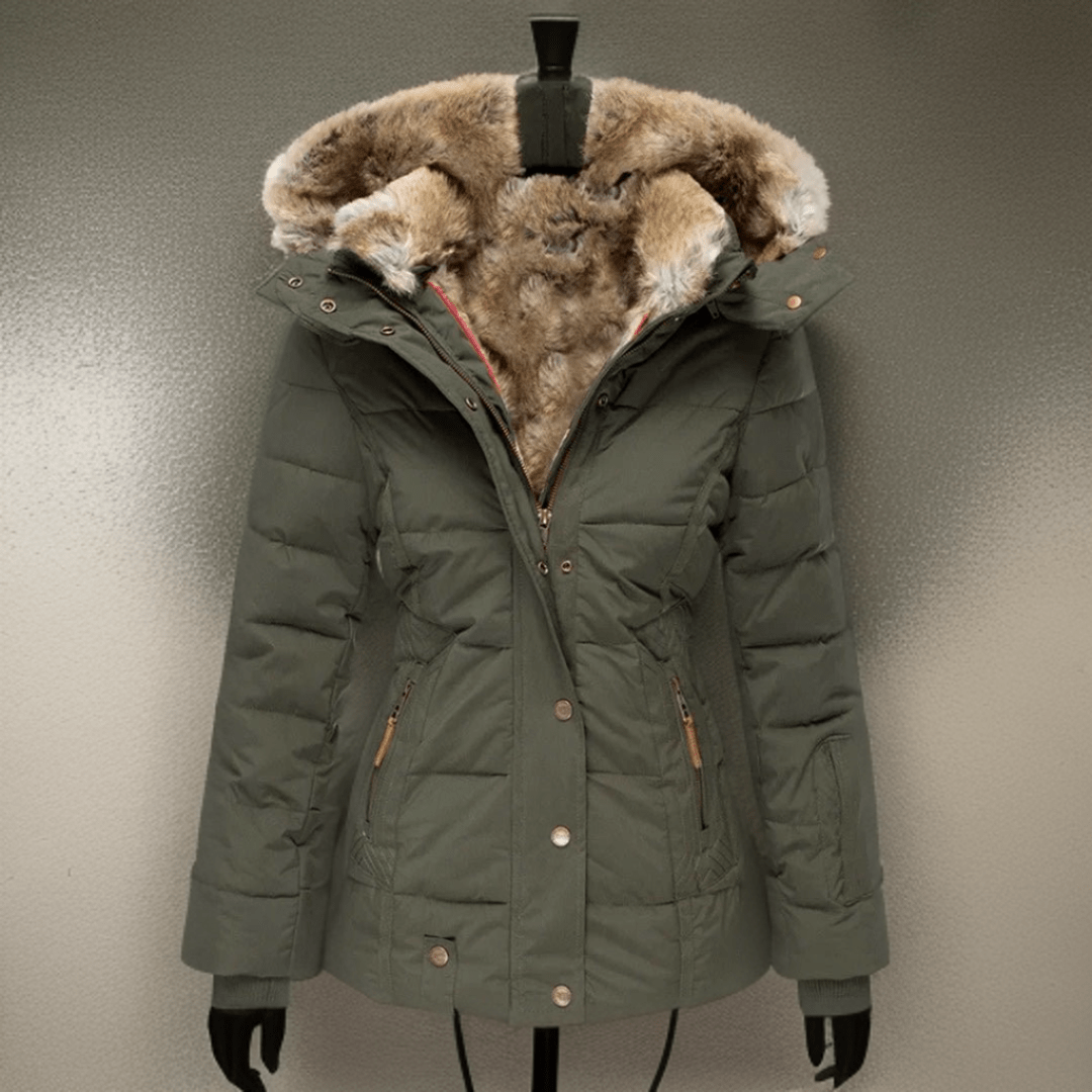 Comfortable Warm Women's Winter Coat - Elodie-Green-S-State of Style
