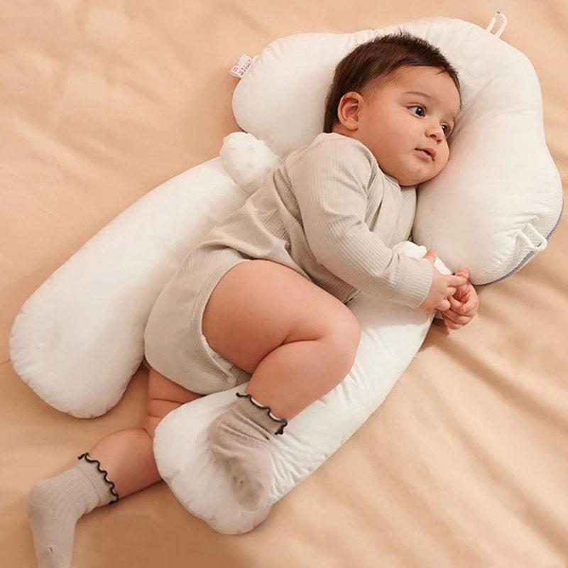 Ergonomic Baby Cushion with Adjustable Support – Reversible Comfort Pillow 26 x 17 in, Machine Washable – 0-12 Months (Supervised Use Only)