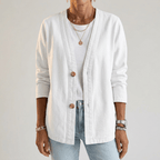 Sephira | RELAXED DENIM CARDIGAN White
