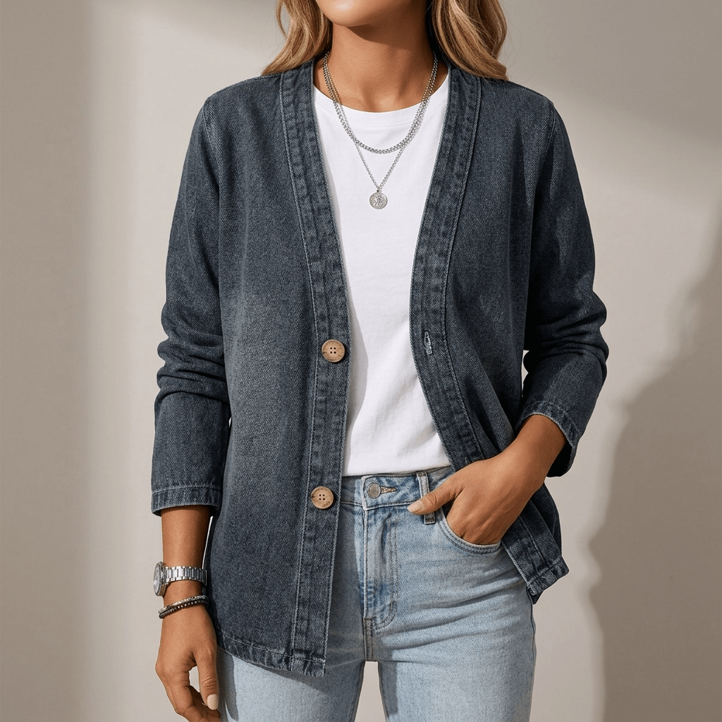 Sephira | RELAXED DENIM CARDIGAN Black