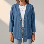 Sephira | RELAXED DENIM CARDIGAN Dark Blue