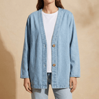 Sephira | RELAXED DENIM CARDIGAN Light Blue