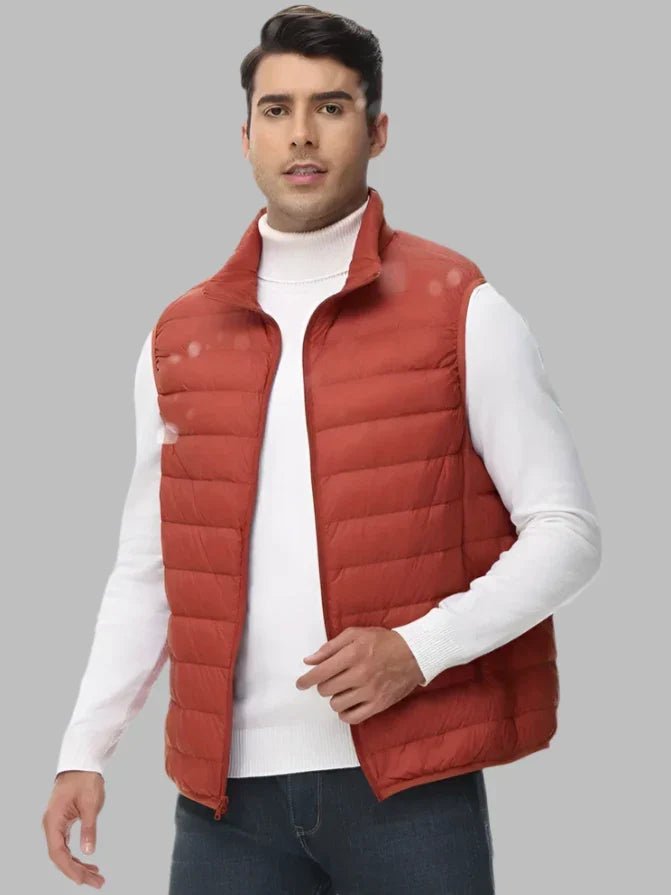 Grayson | Lightweight Quilted Vest for Men Orange