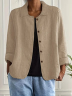 Dôre | Women’s Casual Button Front Lightweight Jacket Khaki