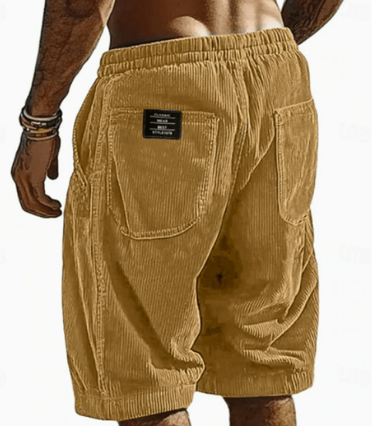 Jonas | Stylish Vintage Shorts in Textured Corduroy Yellow