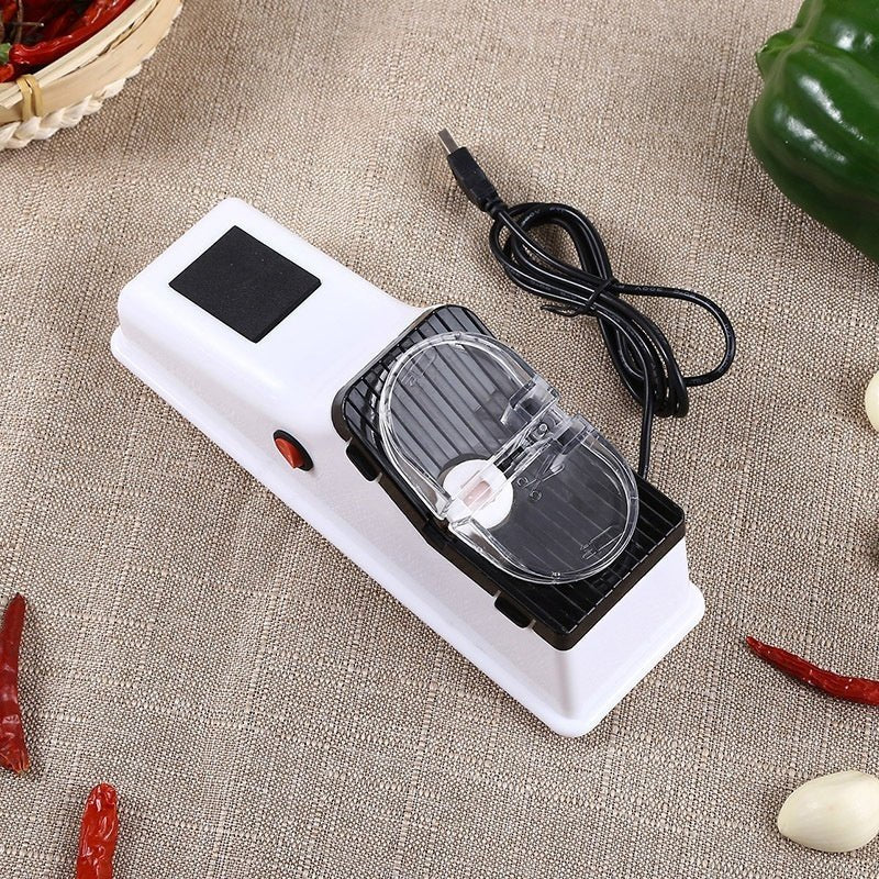 Electric Knife Sharpener with USB Power – Compact Kitchen Knife Sharpener in Modern ABS Housing