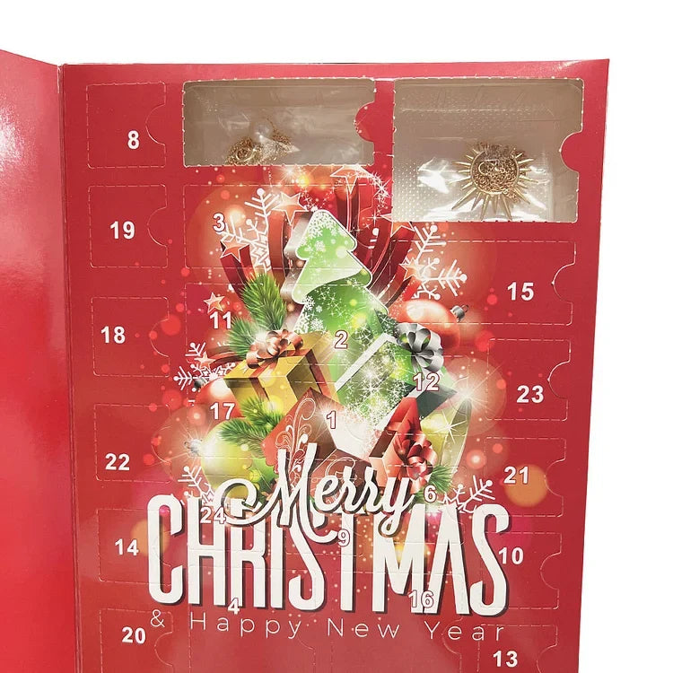 Jewelry Advent Calendar for Women 2026 – 24 Gold & Silver Tone Necklaces, Bracelets & Earrings, Christmas Gift