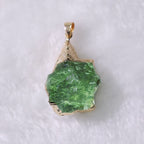 Fine Moldavite Necklace – Green Moldavite Pendant, Handmade with Adjustable Chain – Zahara Lyra