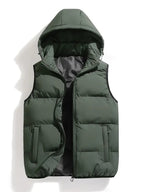 Isaac | Lightweight Body Warmer Men’s Winter Quilted Vest with Hood Green