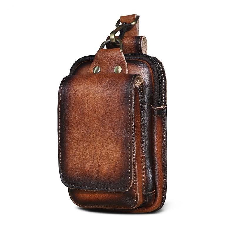 Hermosa | Genuine Leather Men’s Belt Bag Braun