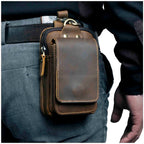 Hermosa | Genuine Leather Men’s Belt Bag Dunkelbraun