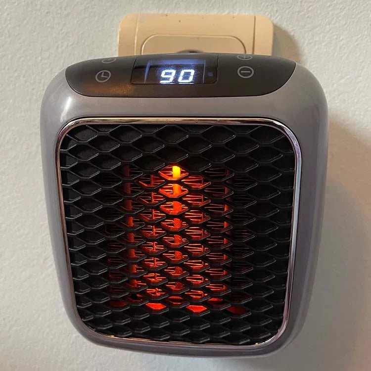 Space Heater with Modern Design – Compact Electric Heater with Timer, Tip-Over & Overheat Protection – EcoHeat