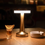 Wireless Retro Table Lamp – Cordless Rechargeable LED Lamp, Dimmable with 3 Color Temperatures, Metal Bar & Restaurant Lamp – LumiBar