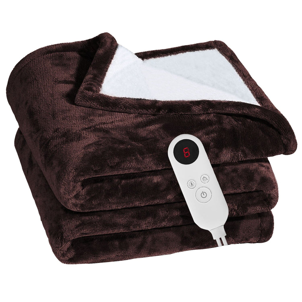 Electric Heated Flannel Blanket – Soft Heated Throw with 6 Heat Settings, 1–8h Timer & Auto Shut-Off – CozyHeat