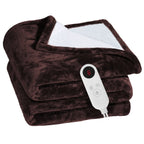 Electric Heated Flannel Blanket 59 x 50 in – 6 Heat Settings, 1–8 Hour Timer, Overheat Protection, Machine Washable