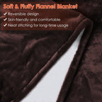 Electric Heated Flannel Blanket 59 x 50 in – 6 Heat Settings, 1–8 Hour Timer, Overheat Protection, Machine Washable