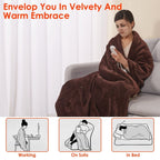 Electric Heated Flannel Blanket 59 x 50 in – 6 Heat Settings, 1–8 Hour Timer, Overheat Protection, Machine Washable