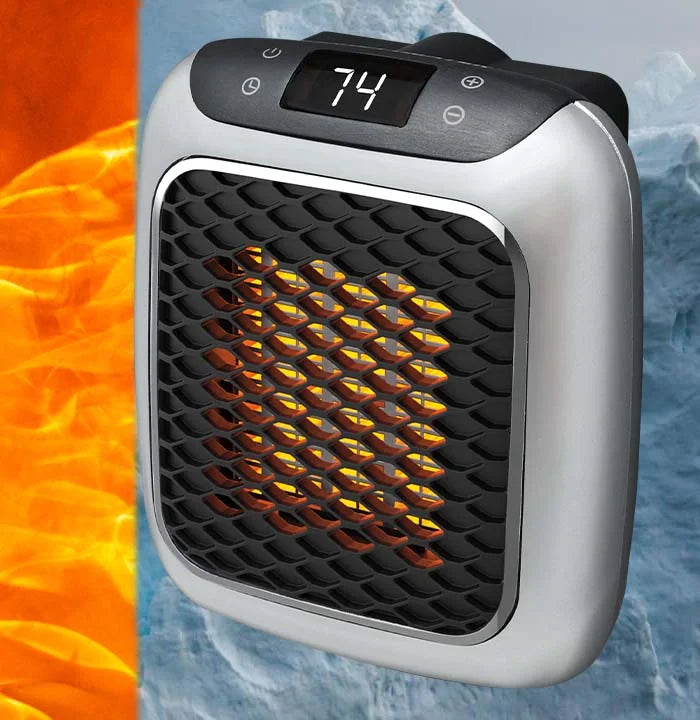 Portable Space Heater with Fast Heating – 800W Electric Heater with Timer, Tip-Over & Overheat Protection – Hulvio