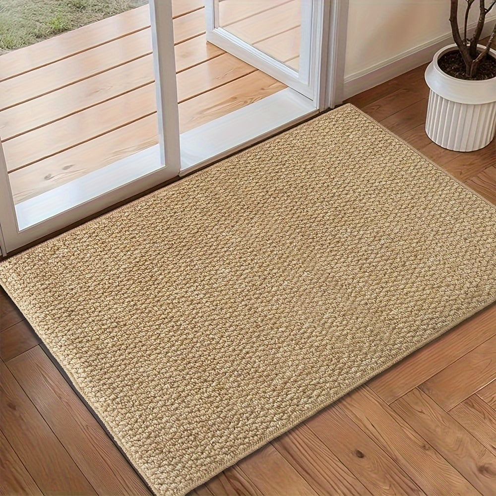 Absorbent Doormat for Indoor & Outdoor – Non-Slip Jute-Look Entry Rug, Machine Washable, 3 Sizes 31 x 47 in